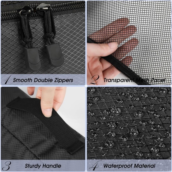 Brand New 6 Set Travel Packing Cube in 4 Sizes with Laundry Bag/Black - Picture 4 of 12